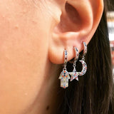 Vintage CZ Zircon Hoop Earrings Women's Drop Earrings