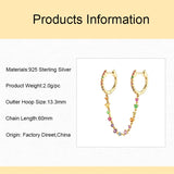 Wolf Tooth Dangle Earrings Oil Hoop Drop Silver Chain Women Jewelry