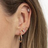 Zircon Drop Earrings Silver Filled Piercing Lightning Cross Dangle Earrings