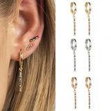 Zircon Drop Earrings Silver Filled Piercing Lightning Cross Dangle Earrings