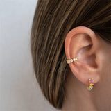 Zircon Drop Earrings Silver Filled Piercing Lightning Cross Dangle Earrings