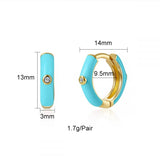 Smile Enamel CZ Hoop Stud Earrings Set Party Jewelry