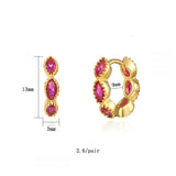 Red CZ Heart Dangle Earrings Set for Women
