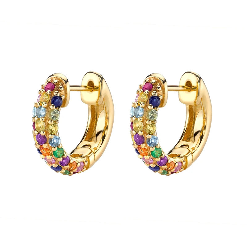 CZ Zircon Piercing Hoop Earrings for Women