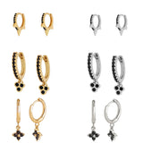 Plated Hoop Earrings with Cubic Zircon Ear Studs