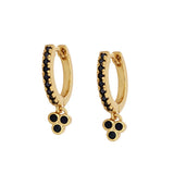 Plated Hoop Earrings with Cubic Zircon Ear Studs
