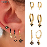 Plated Hoop Earrings with Cubic Zircon Ear Studs