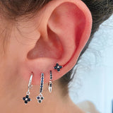 Plated Hoop Earrings with Cubic Zircon Ear Studs