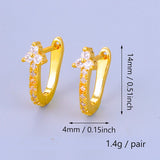 Plated Hoop Earrings CZ Zircon Ear Accessories