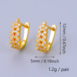 Plated Hoop Earrings CZ Zircon Ear Accessories