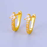 Plated Hoop Earrings CZ Zircon Ear Accessories