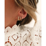 Plated Hoop Earrings CZ Zircon Ear Accessories