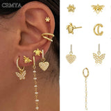 Turtle Cat Paw Bee Stud Earrings Piercing Heart Dangle Ear-Ring Jewelry