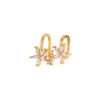 Silver Filled CZ Zircon Flower Ear Cuff Clip Earrings Non Piercing