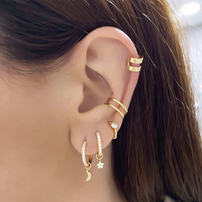 Vintage CZ Zircon Dangle Earrings Women Jewelry