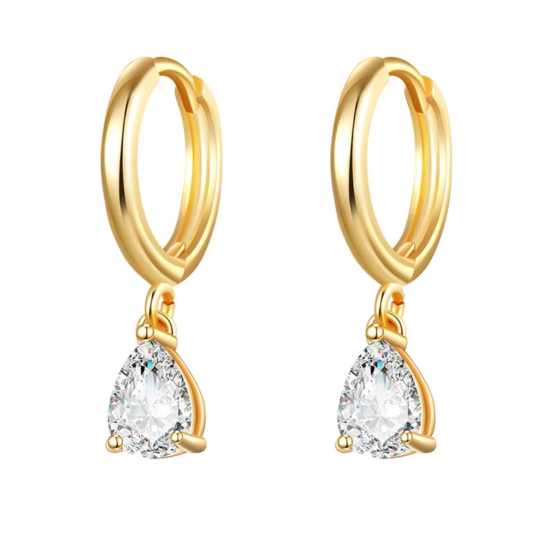 Vintage CZ Zircon Dangle Earrings Women Jewelry