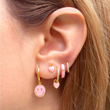 Boho Silver Drop Earrings Dripping Oil Smile