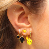 Boho Silver Drop Earrings Dripping Oil Smile