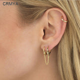 Handcuffs Hoop Earrings Silver Filled Piercing Tassel Double Round Jewelry