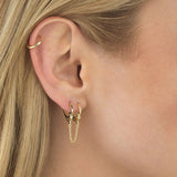 Handcuffs Hoop Earrings Silver Filled Piercing Tassel Double Round Jewelry