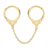 Handcuffs Hoop Earrings Silver Filled Piercing Tassel Double Round Jewelry