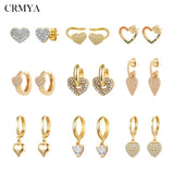 Silver Heart Dangle Earrings CZ Zircon Drop Girls Jewelry