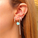 Silver Filled Hoop Drop Earrings Set CZ Zircon Dangle Earrings