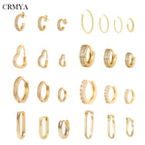 Silver Filled Hoop Earring for Women CZ Zircon Several Sizes Piercing Earrings