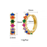 Silver Hoop Earrings CZ Zircon Piercing Circle Jewelry