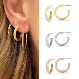 Silver Filled Hoop Earrings Big CZ Zircon Huggie Earring Circle Ear Rings