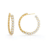 Silver Filled Hoop Earrings Big CZ Zircon Huggie Earring Circle Ear Rings