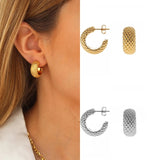 Silver Filled Hoop Earrings Big CZ Zircon Huggie Earring Circle Ear Rings