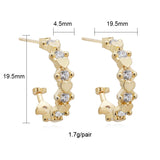 Silver Filled Hoop Earrings with CZ Zircon Circle Ear Cuff Piercing