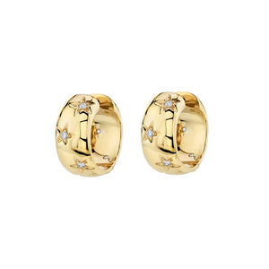 Silver Filled Hoop Earrings CZ Zircon Piercing Women's Stud Dangle Earrings