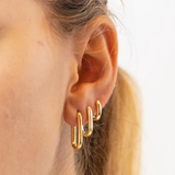 Silver Filled Hoop Earrings Women Piercing Stud Earrings Party Wedding Jewelry