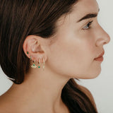 Vintage Green Zircon Hoop Earrings