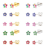 Silver Filled CZ Zircon Piercing Women's Earrings