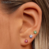 Silver Filled CZ Zircon Piercing Women's Earrings