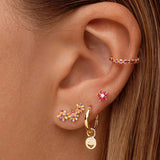 Silver Filled CZ Zircon Piercing Women's Earrings