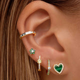 Silver Filled CZ Zircon Piercing Women's Earrings
