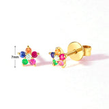 Silver Filled CZ Zircon Piercing Women's Earrings