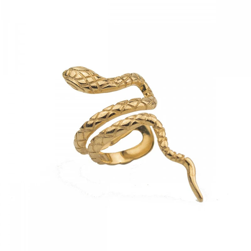 Silver Plated CZ Snake Stud Ear Cuff Earrings