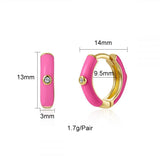 Gold-Plated Hoop Clip Dangle Earrings for Women CZ Zircon Piercing