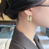 Gold-plated Hoop Earrings for Women Classic Piercing Big Circle Earrings