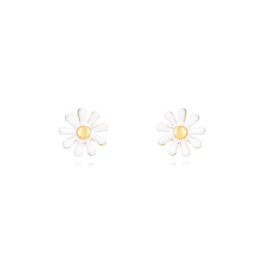 Gold-Plated Stud Earrings for Women with CZ Pearl Set
