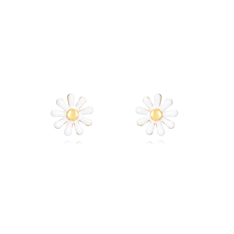 Gold-Plated Stud Earrings for Women with CZ Pearl Set