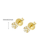 Gold-Plated Stud Earrings for Women with CZ Pearl Set
