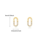 Gold-Plated Stud Earrings for Women with CZ Pearl Set