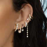 Zircon Stud Earrings Silver Filled Vintage Women's Jewelry
