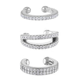 Silver Filled CZ Zircon Big Circle Clip Earring for Women Men